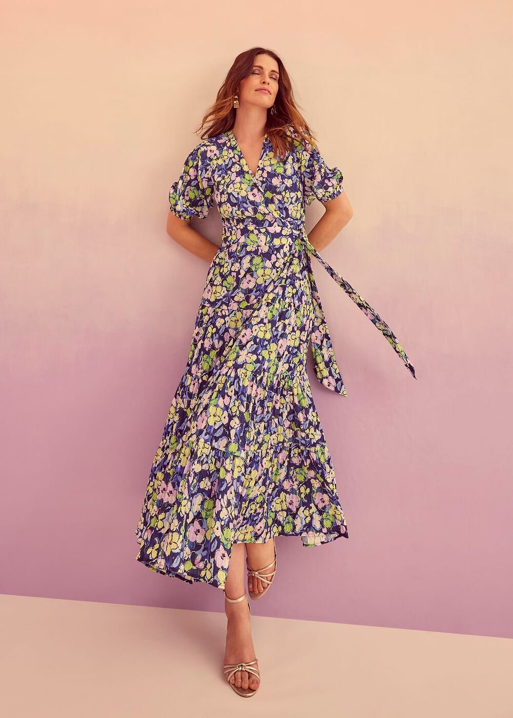 Morven Floral Maxi Dress Navy/Multi