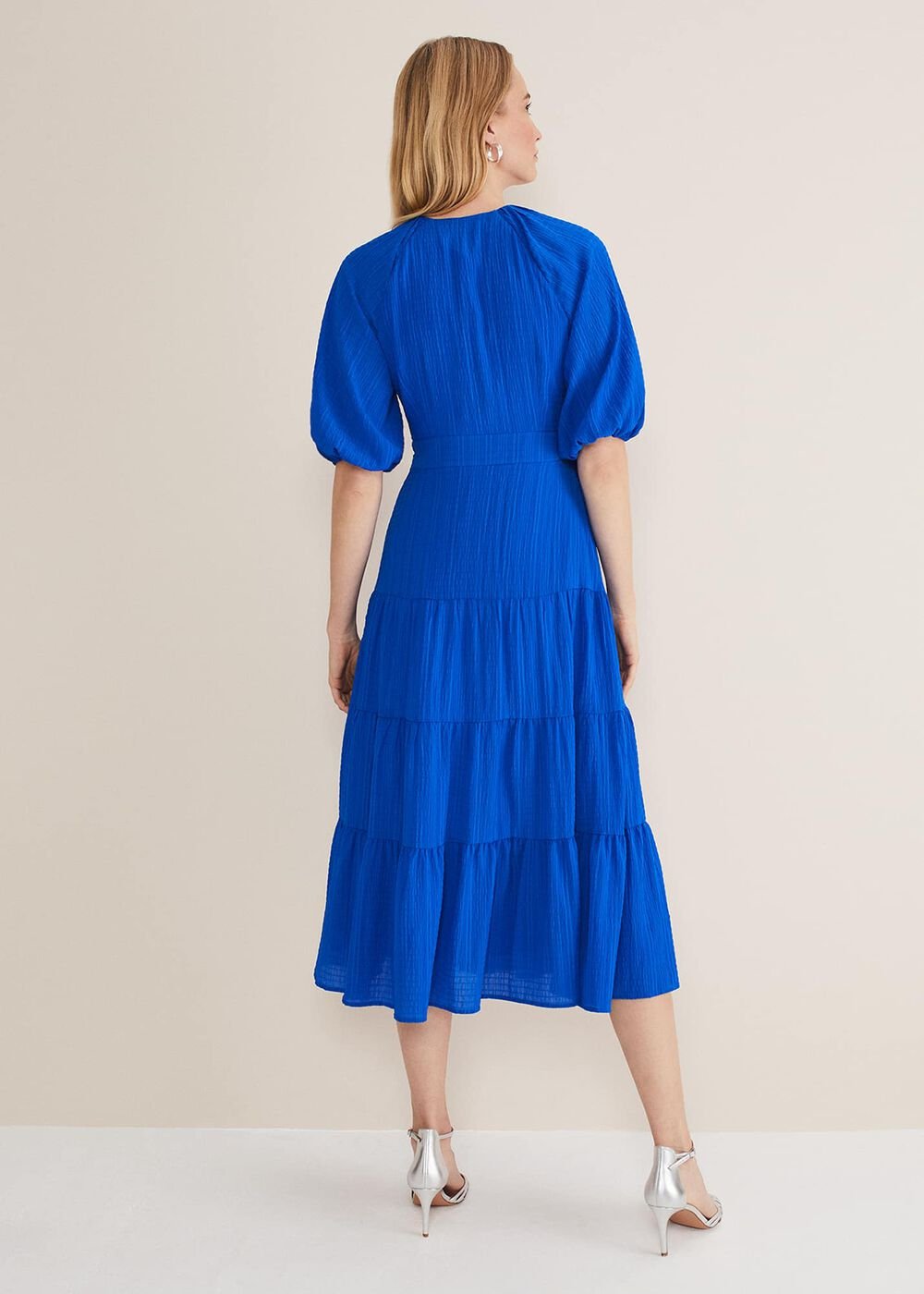 Morven Blue Wrap Midi Dress Cobalt