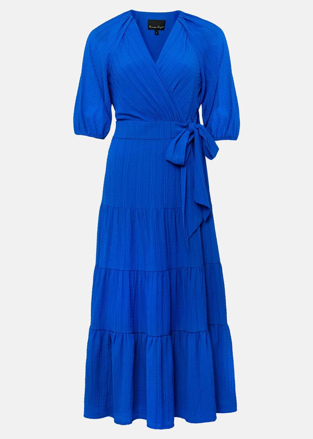 Morven Blue Wrap Midi Dress Cobalt