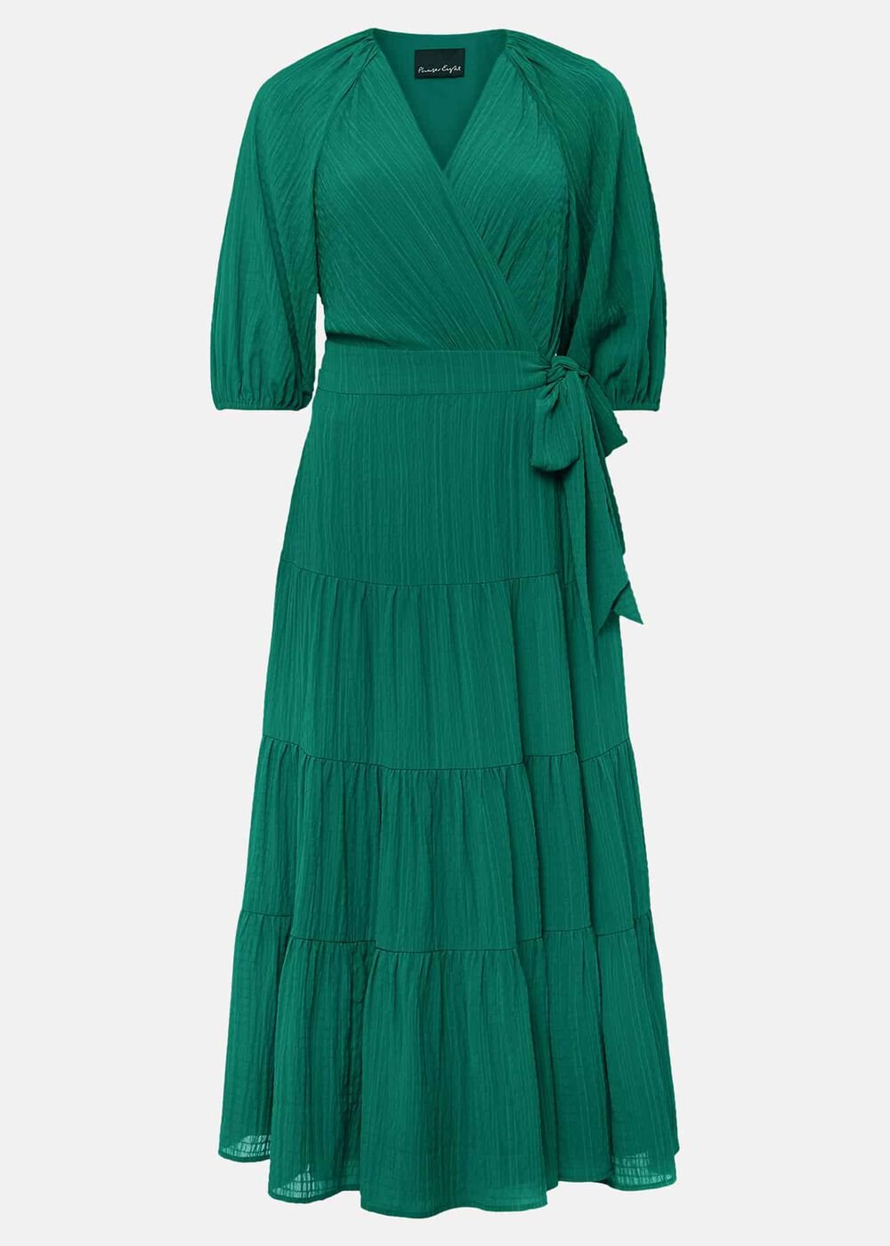 Morven Green Wrap Midi Dress Bright Green