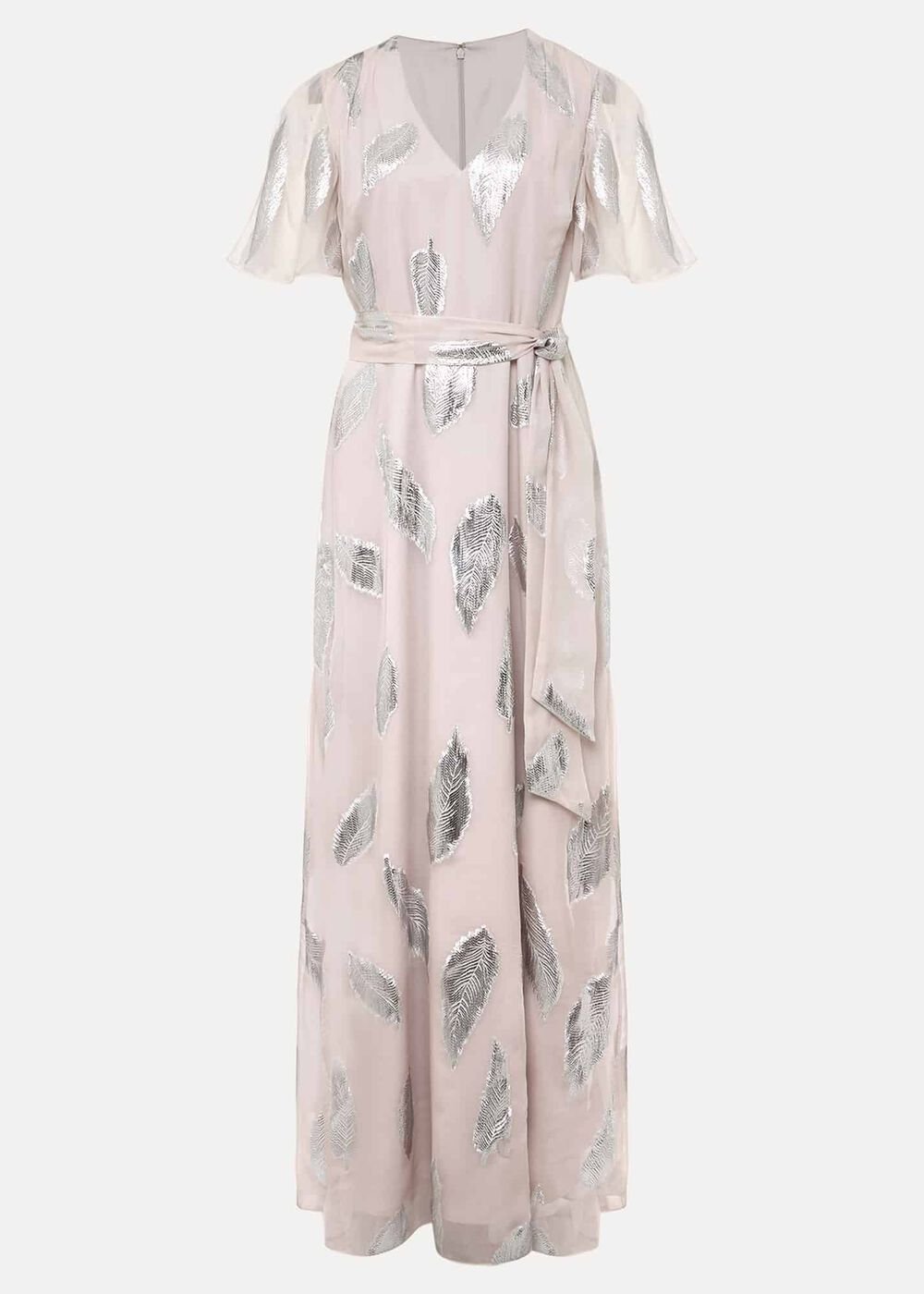 Larah Lurex Feather Jaquard Maxi Dress Misty Mauve/Silver