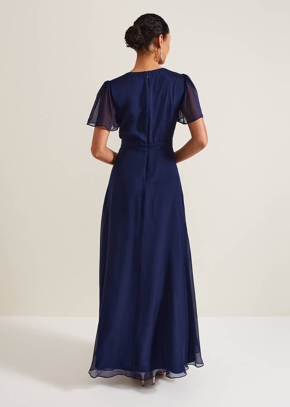 Arwen Silk Maxi Dress Navy