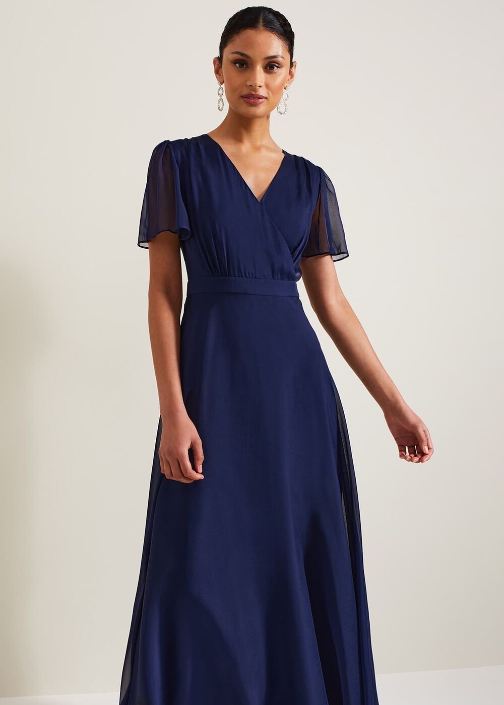 Arwen Silk Maxi Dress Navy