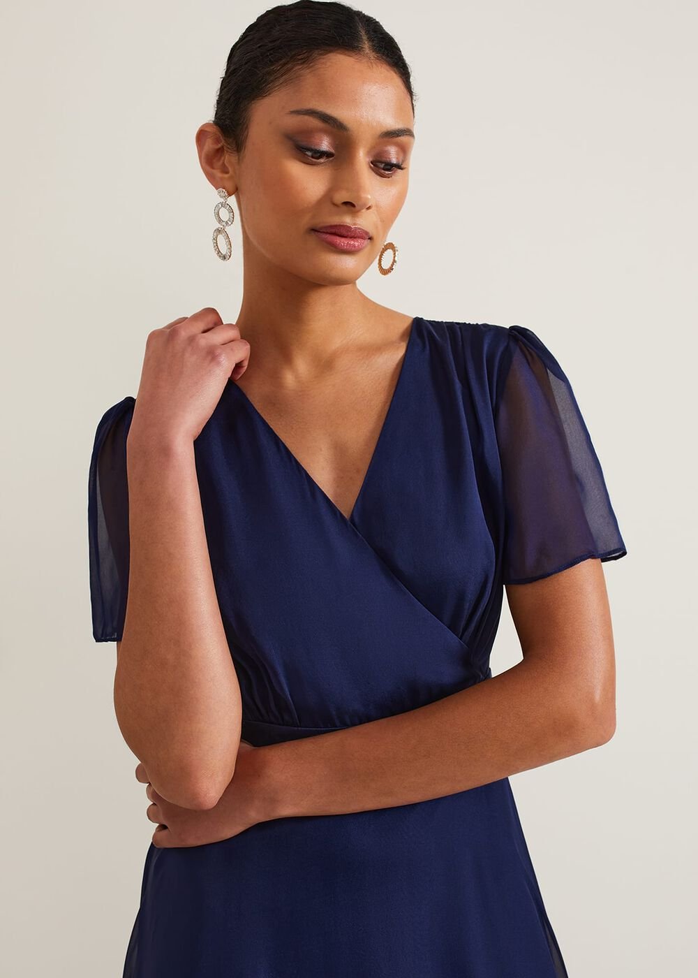 Arwen Silk Maxi Dress Navy