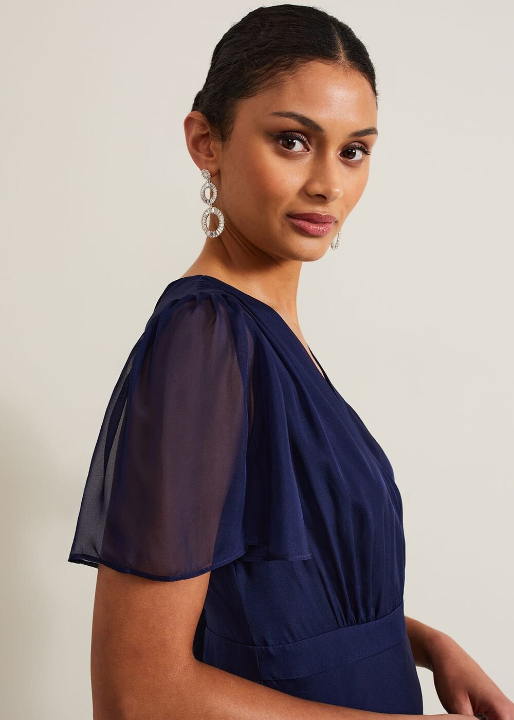 Arwen Silk Maxi Dress Navy
