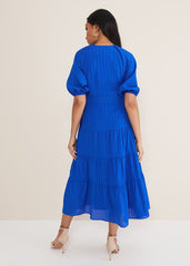 Petite Morven Blue Wrap Midi Dress Cobalt