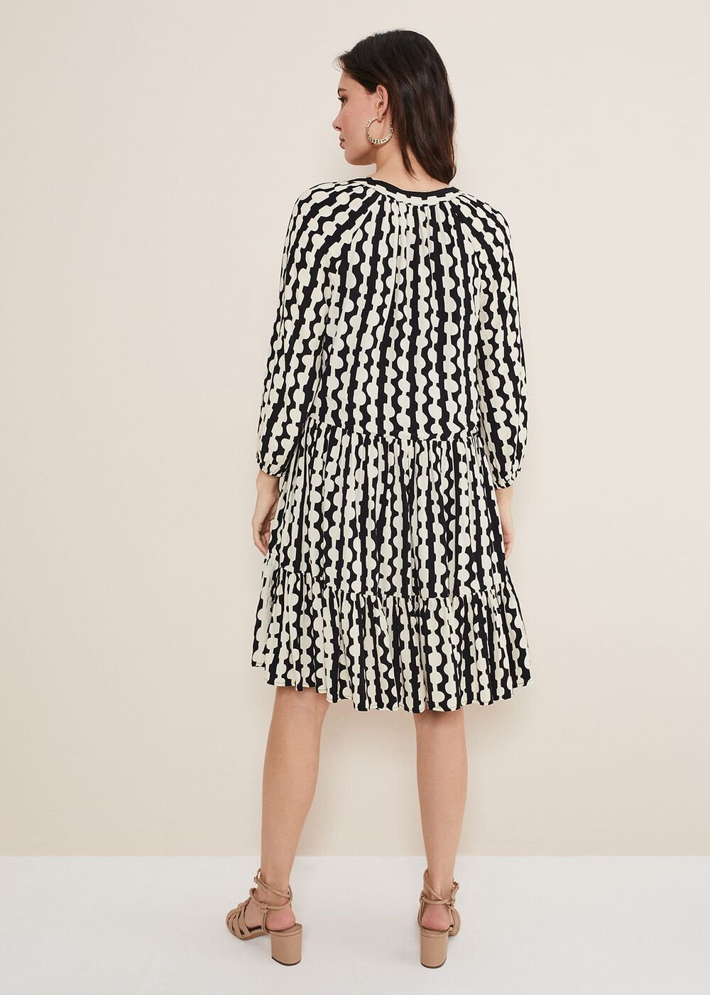 Lara Swing Dress Black/Stone