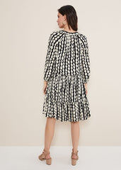 Lara Swing Dress Black/Stone