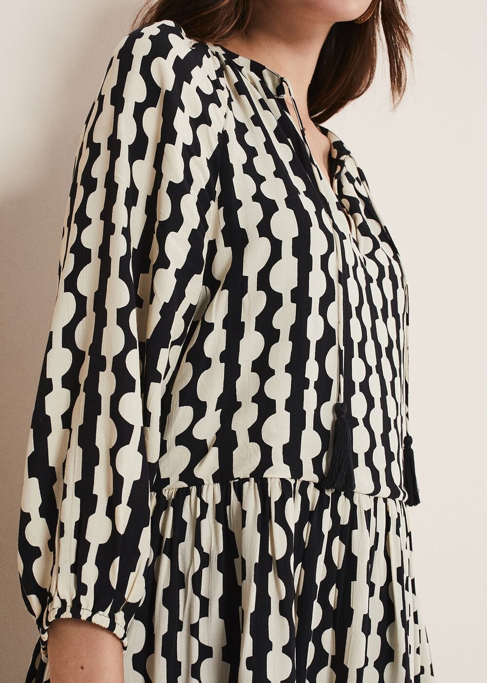 Lara Swing Dress Black/Stone
