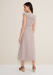 Jamilla Striped Midi Dress Ivory/Natural