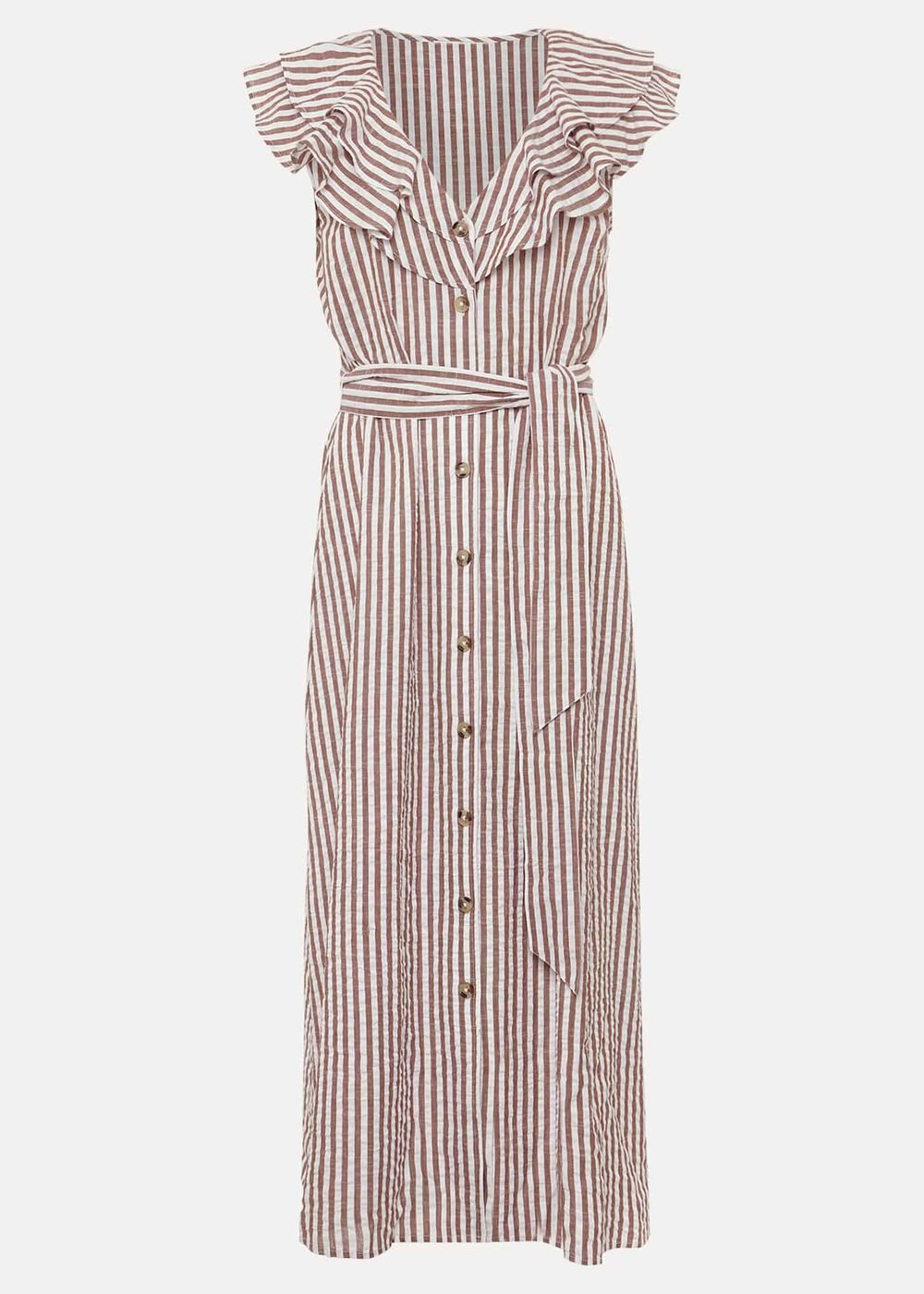 Jamilla Striped Midi Dress Ivory/Natural