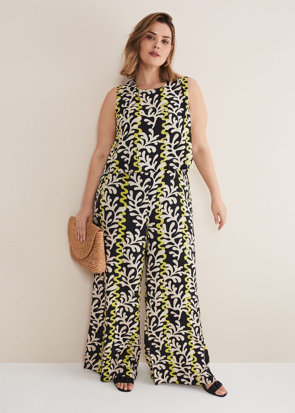 Aubrey Striped Wide Leg Jumpsuit Olive/Black