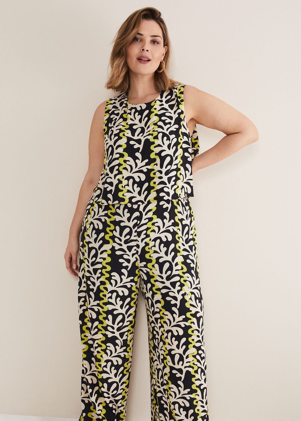 Aubrey Striped Wide Leg Jumpsuit Olive/Black