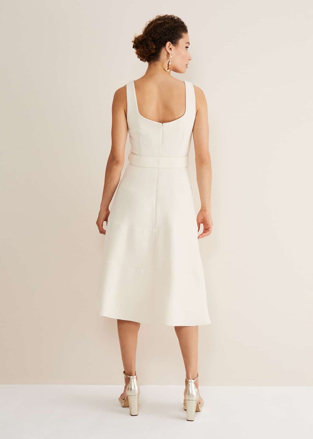 Ethel Fit And Flare Dress Cream