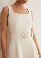 Ethel Fit And Flare Dress Cream