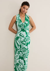 Asiya Paisley Jersey Maxi Dress Teal
