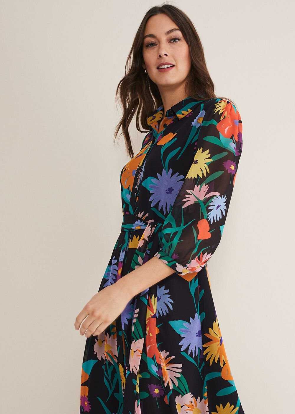 Alta Floral Midaxi Dress Black/Multi