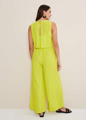 Aubrey Striped Wide Leg Jumpsuit Lime