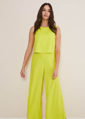 Aubrey Striped Wide Leg Jumpsuit Lime