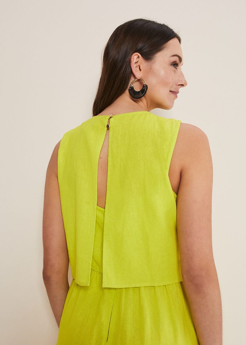 Aubrey Striped Wide Leg Jumpsuit Lime