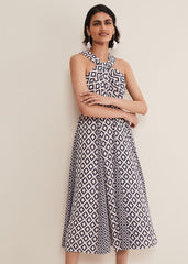 Ember Geo Midi Dress Smoke/Powder Pink