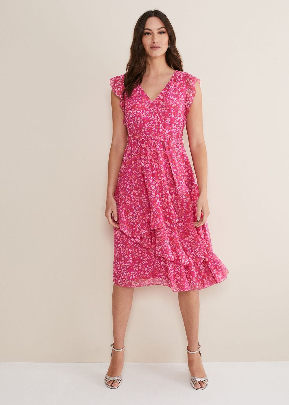 Breesha Floral Midaxi Dress Pink/Multi