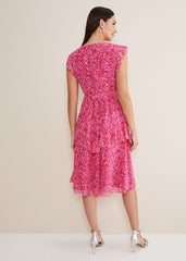 Breesha Floral Midaxi Dress Pink/Multi