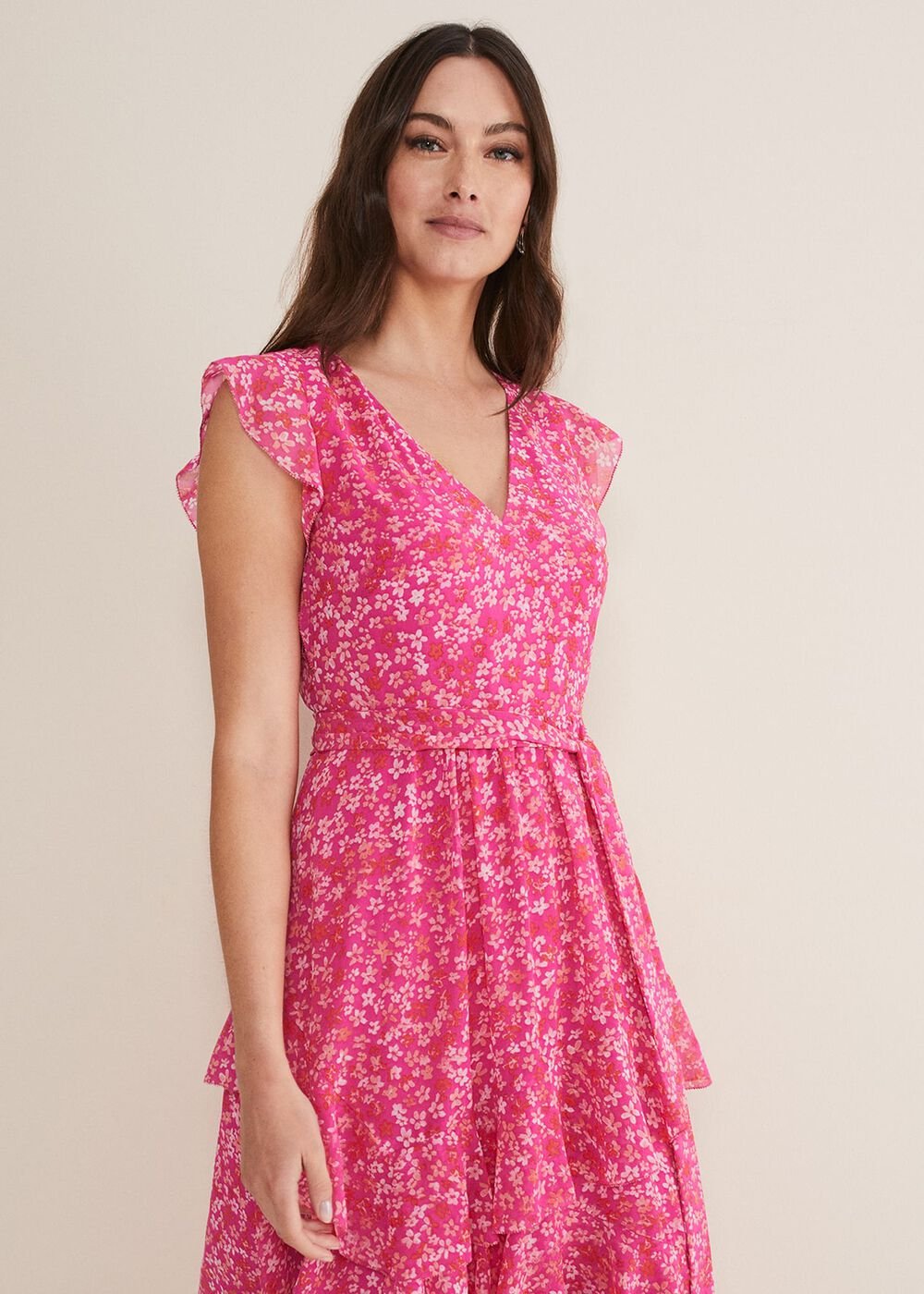 Breesha Floral Midaxi Dress Pink/Multi