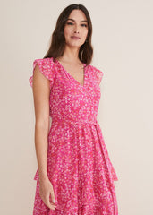 Breesha Floral Midaxi Dress Pink/Multi