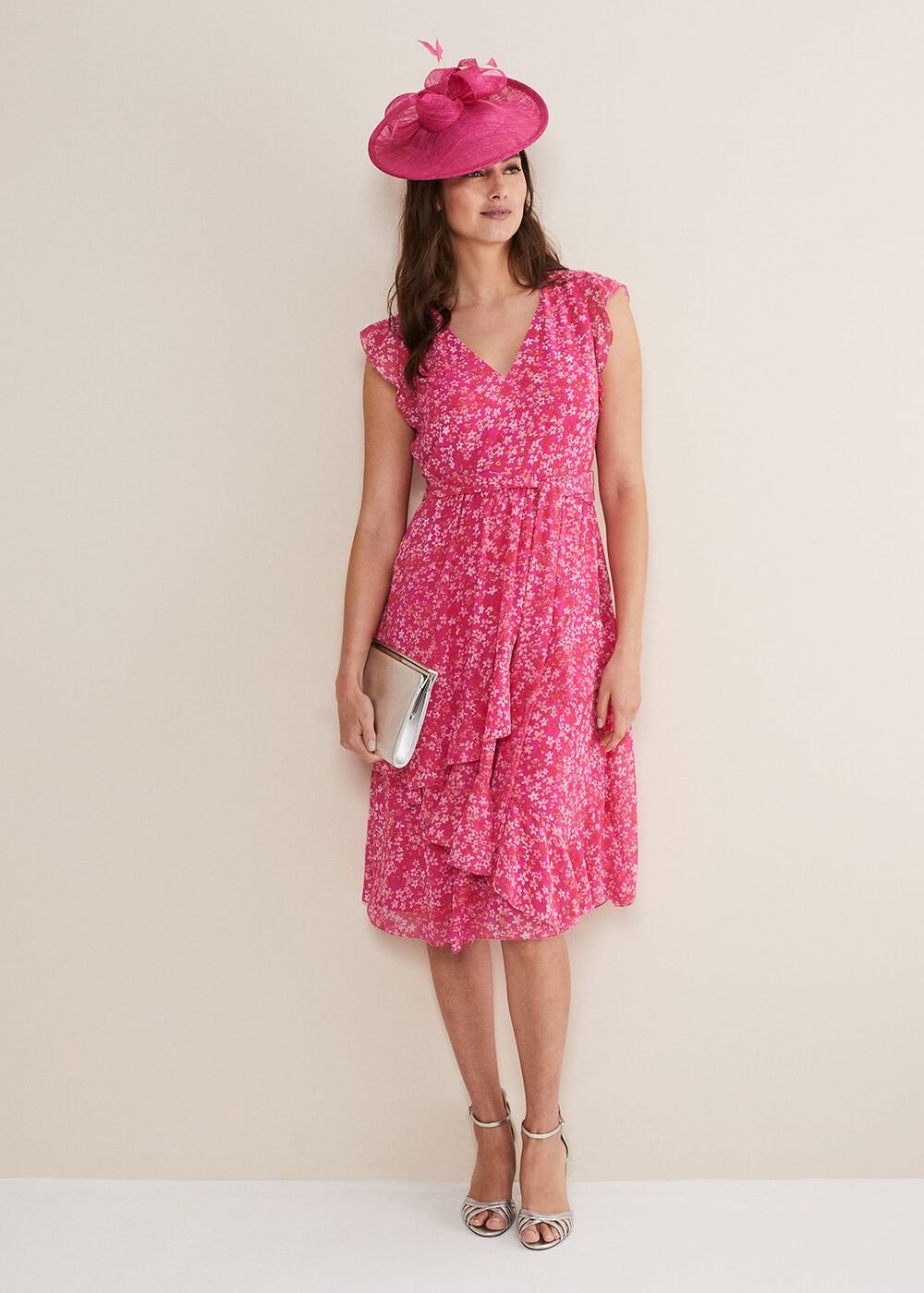 Breesha Floral Midaxi Dress Pink/Multi