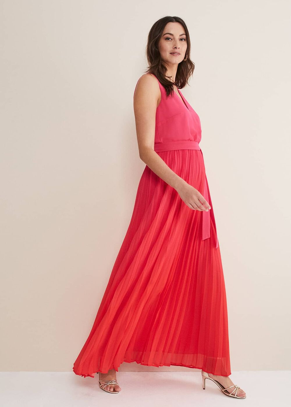 Piper Ombre Maxi Dress Red/Pink
