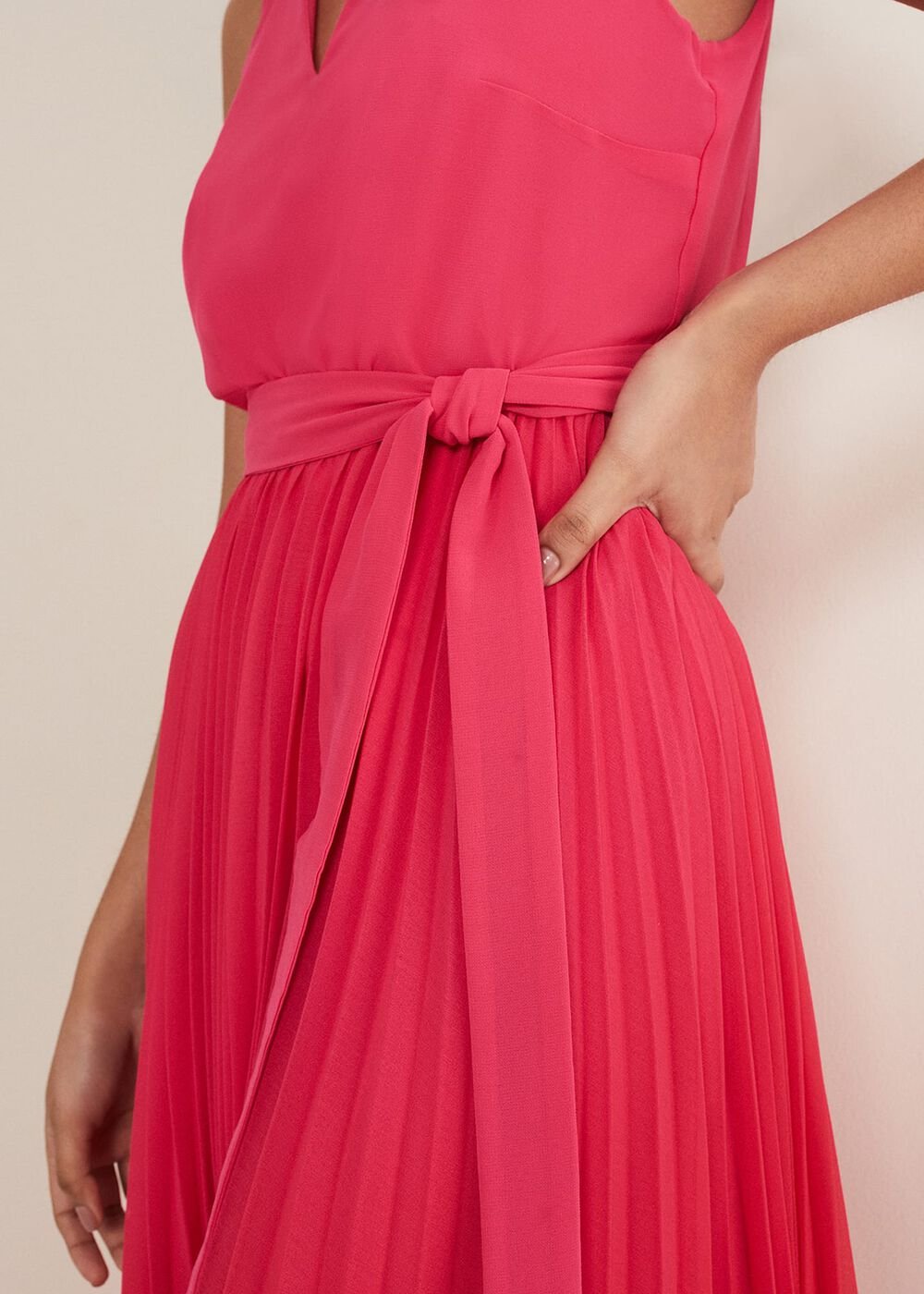 Petite Piper Ombre Maxi Dress Red/Pink