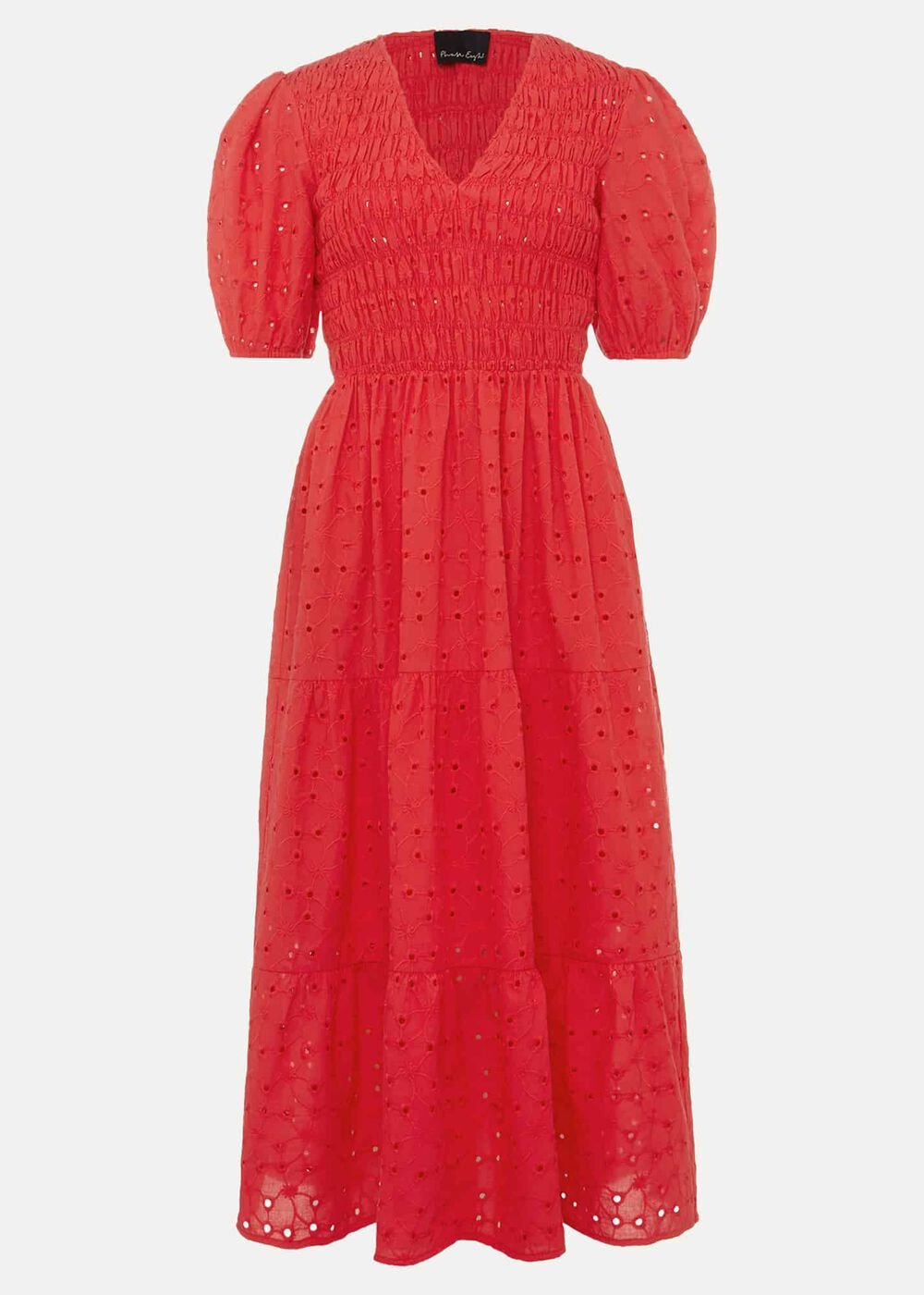 Gretta Broderie Midi Dress Pink