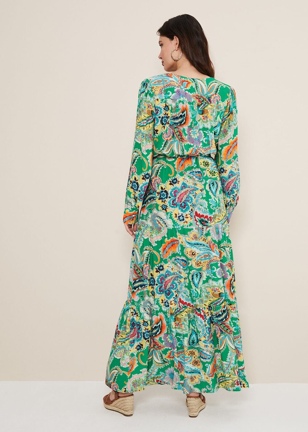 Azalia Paisley Maxi Dress Green/Multi