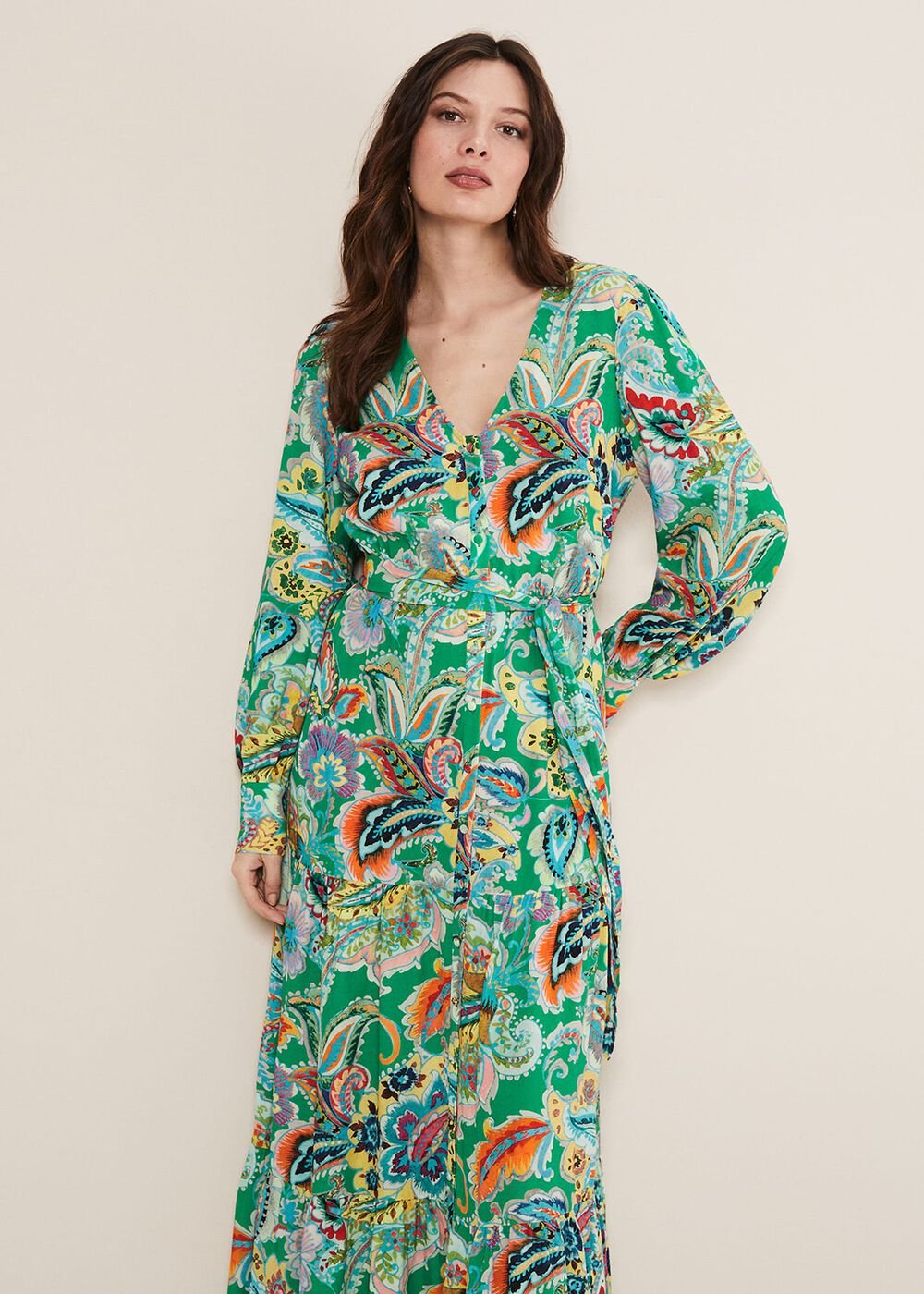 Azalia Paisley Maxi Dress Green/Multi