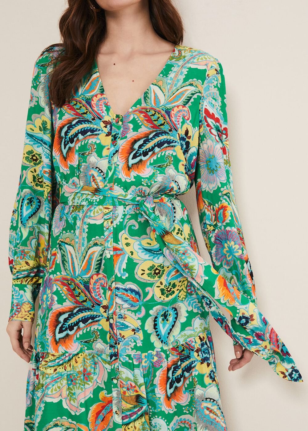 Azalia Paisley Maxi Dress Green/Multi