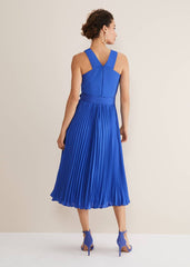 Yas Blue Halterneck Midi Dress Azure Blue