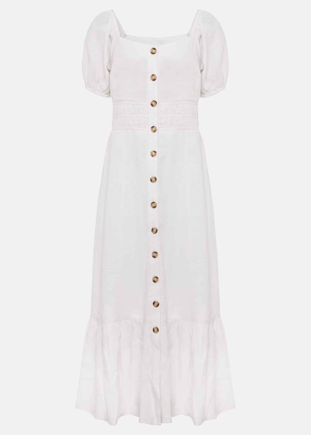 Maribella Linen Midi Dress White