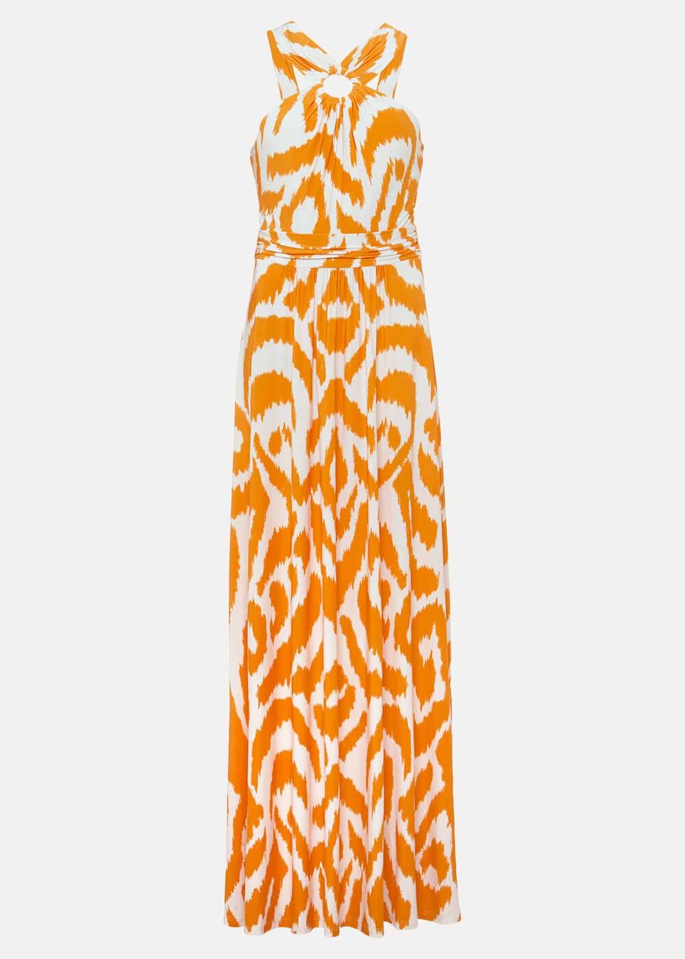Maude Printed Jersey Maxi Dress Orange/Cream