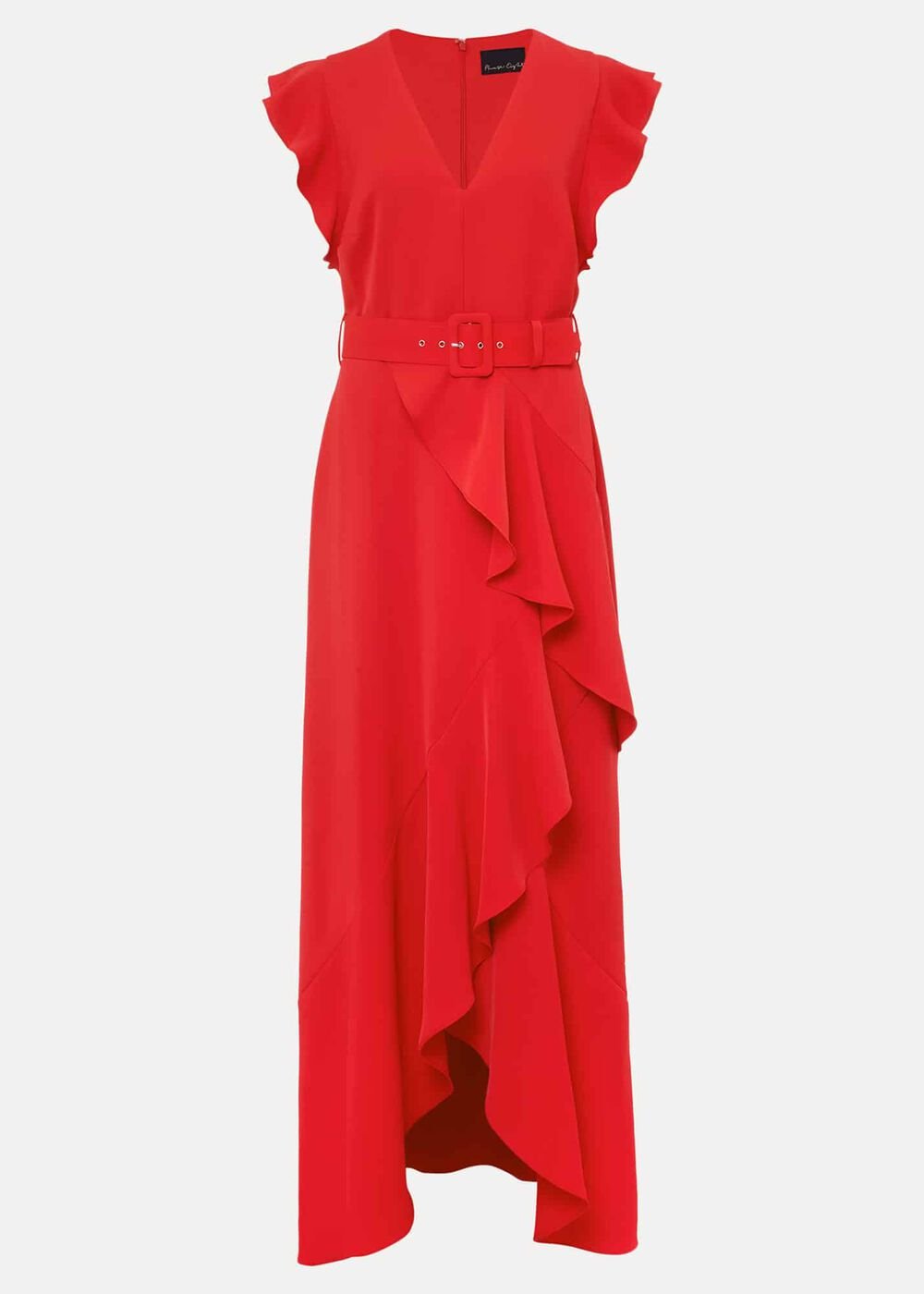 Phoebe Frill Maxi Dress Fire