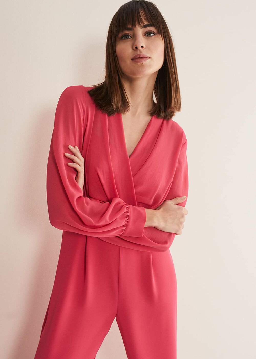 Mindy Wide Leg Jumpsuit Raspberry