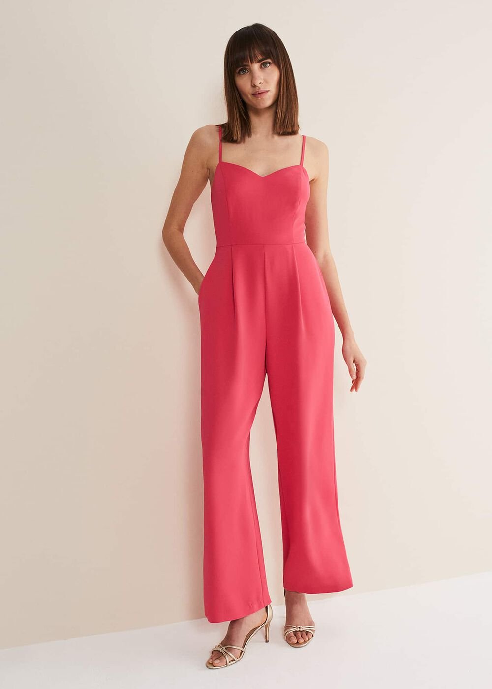 Mindy Wide Leg Jumpsuit Raspberry
