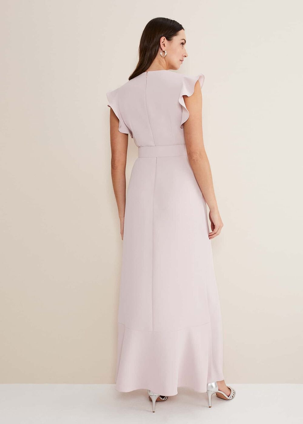Phoebe Frill Maxi Dress Powder Pink