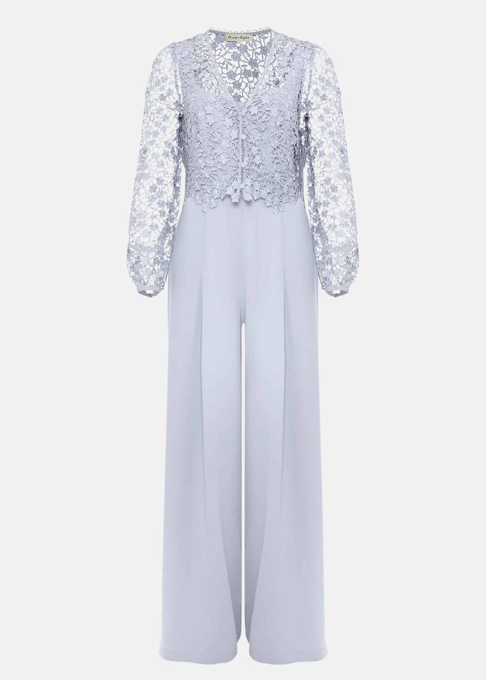 Mariposa Cream Lace Jumpsuit Cornflower