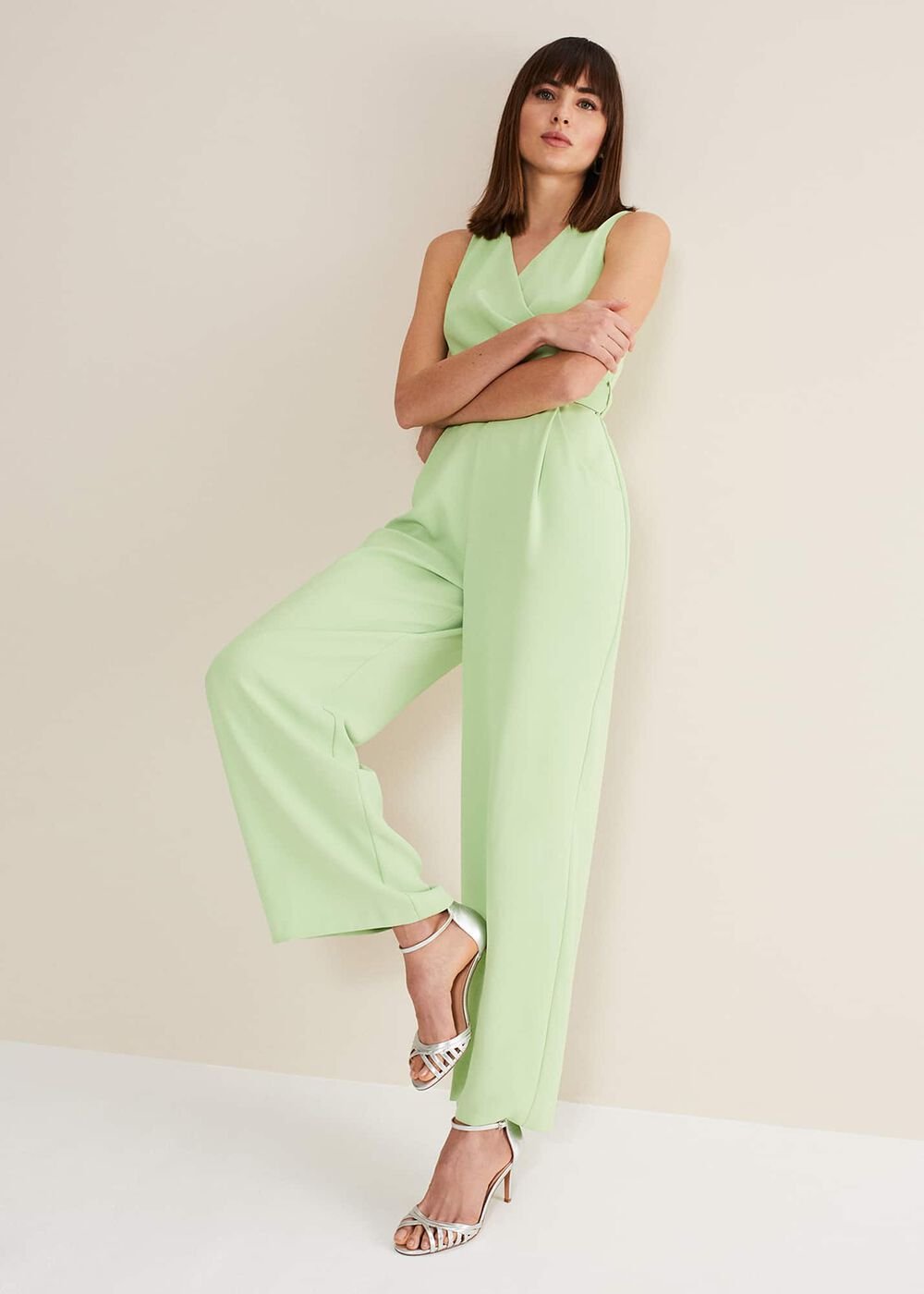 Lissia Green Wide Leg Jumpsuit Apple Green