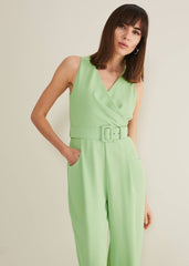 Lissia Green Wide Leg Jumpsuit Apple Green