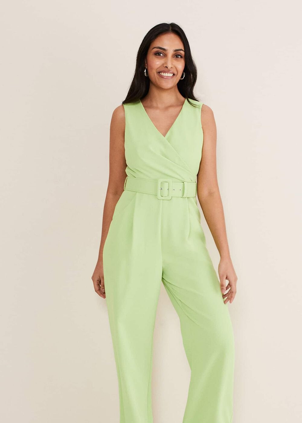 Petite Lissia Green Wide Leg Jumpsuit Apple Green