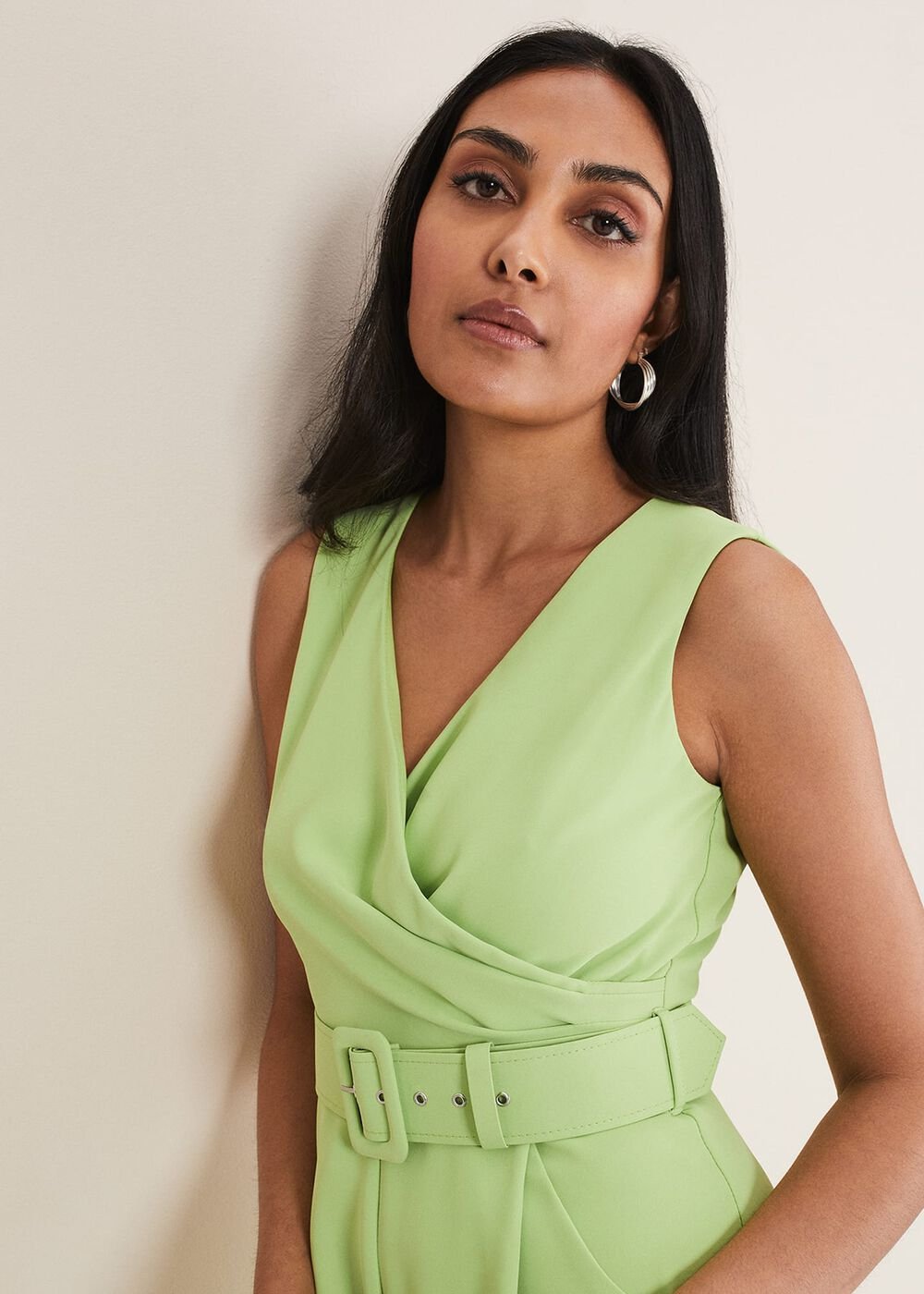 Petite Lissia Green Wide Leg Jumpsuit Apple Green
