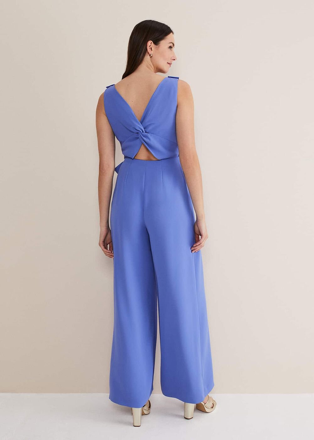 Elaina Blue Wide Leg Jumpsuit Foxglove Blue