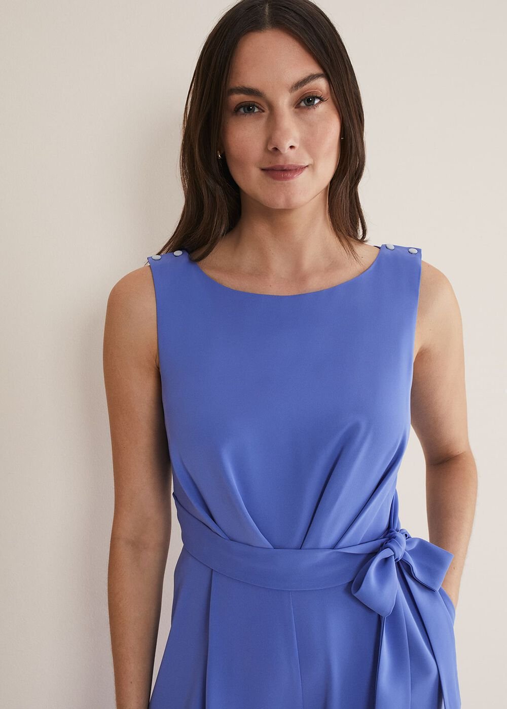 Elaina Blue Wide Leg Jumpsuit Foxglove Blue